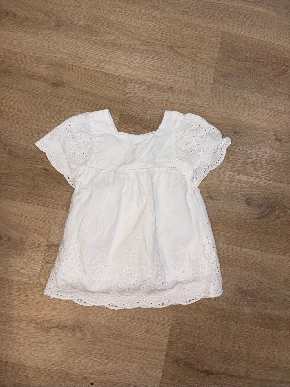 Zara White Eyelet Cotton Blouse